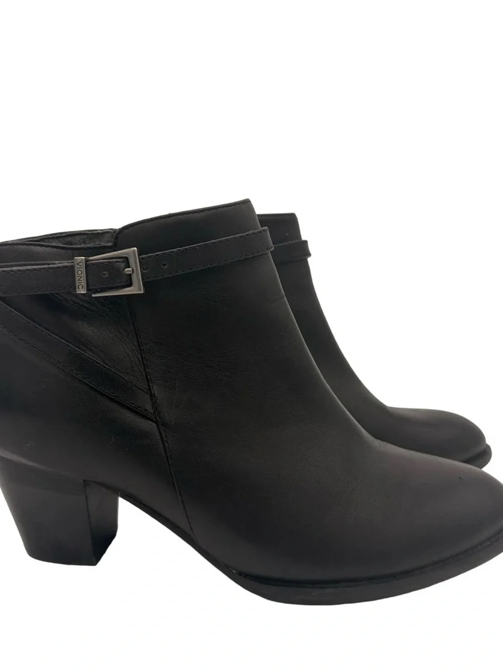 Vionic Upton Black Leather Ankle Boot